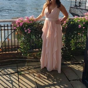 David's Bridal Chiffon Bridesmaid Dress - Blush